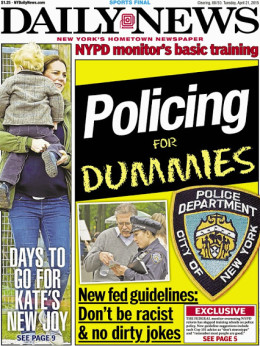 NY Daily News cover Policing for Dummies 042115