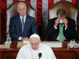 pope congress speech boehner crying