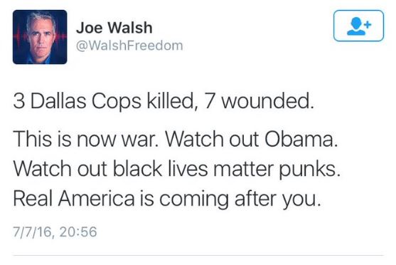 joe walsh threatens obama tweet