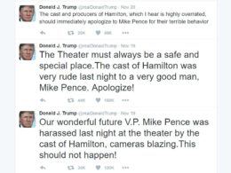 trump hamilton tweets