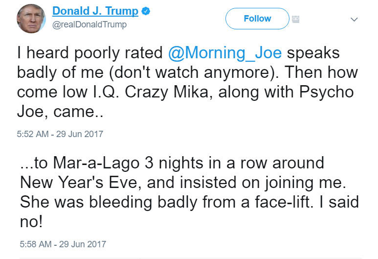 Trump Mika Brzezinski Tweets 