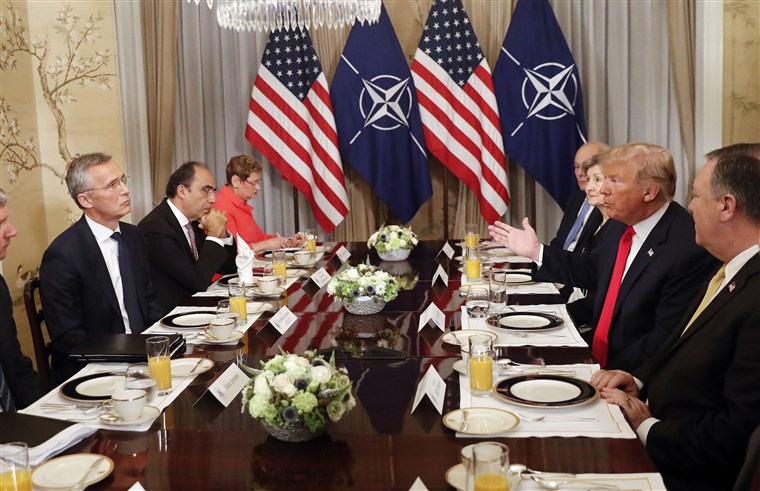 toddler Trump ruins NATO breakfast