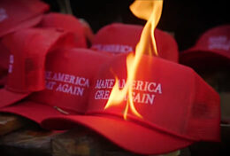 burning maga hats